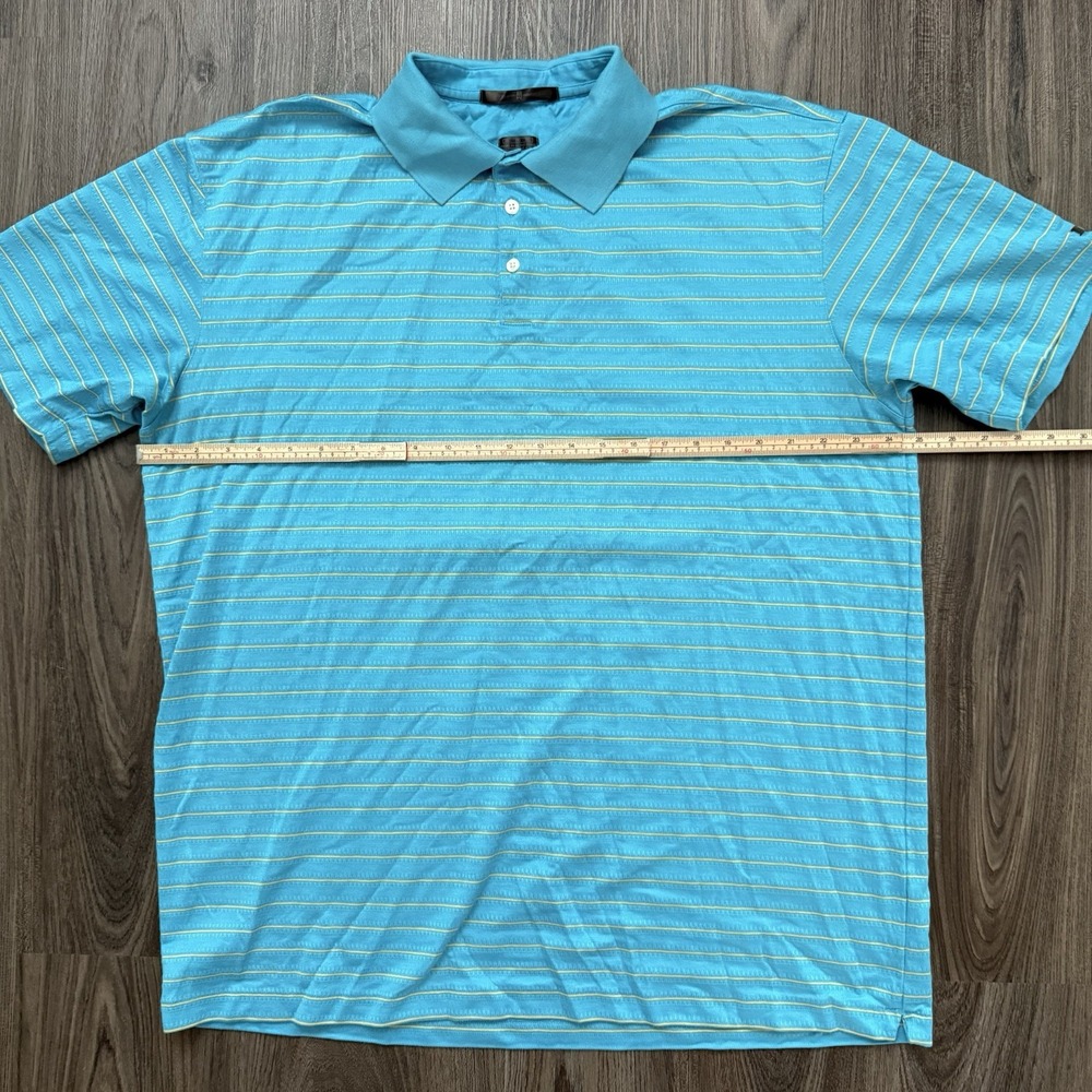 Nike Tiger Woods Nike Fit Dry Blue Striped Polo Golf Performances XXL 2XL‎ - Picture 8 of 11